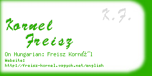 kornel freisz business card